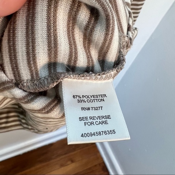 Elle Boatneck Top Beige White Stripes - Picture 9 of 9